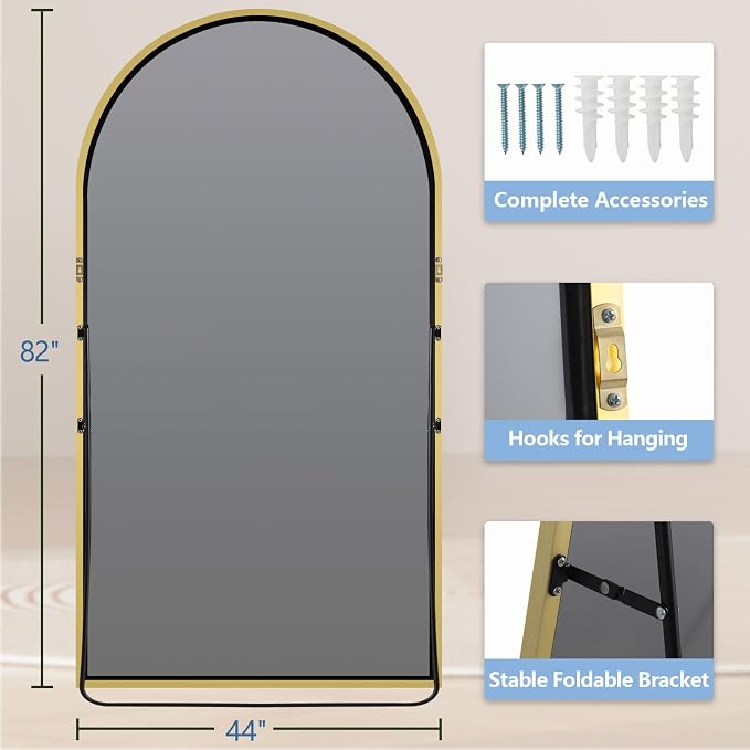 Oversized Floor Mirror Full Length 82"X44", Extra Large Arched Full Length - Image 7