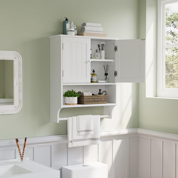 Smuxee White Bathroom Cabinet Wall Mounted by Smuxee