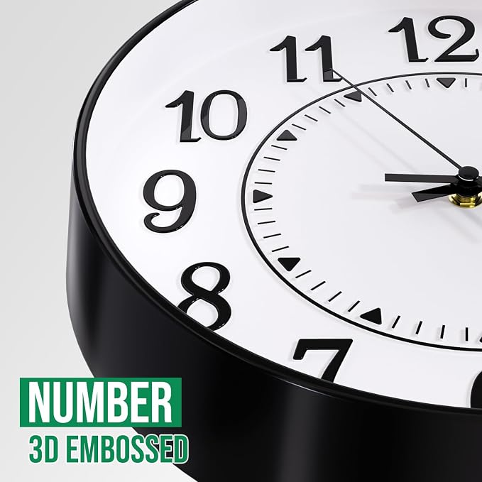 Wall Clock Modern Non-Ticking Battery Operated Silent Wall Clocks Simple Style - Image 6