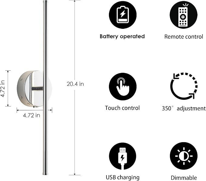 KARTOOSH Battery Operated Wall Sconces - Image 5