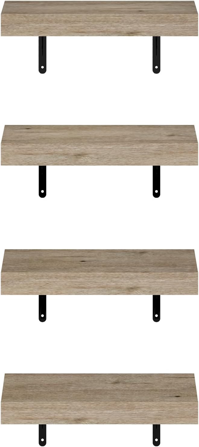 Furinno Tanna Floating Shelves for Wall Set of 4, 15-Inch Wall Shelf, Triple - Image 6