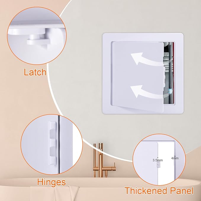 Suteck Plastic Access Panel for Drywall Ceiling 8 x 8 Inch Reinforced Plumbing - Image 5