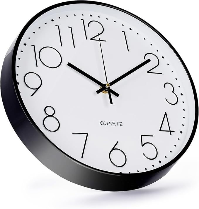 Wall Clock 10 Inch Non-Ticking Silent Modern Simple Style Round Decor Clock - Image 2