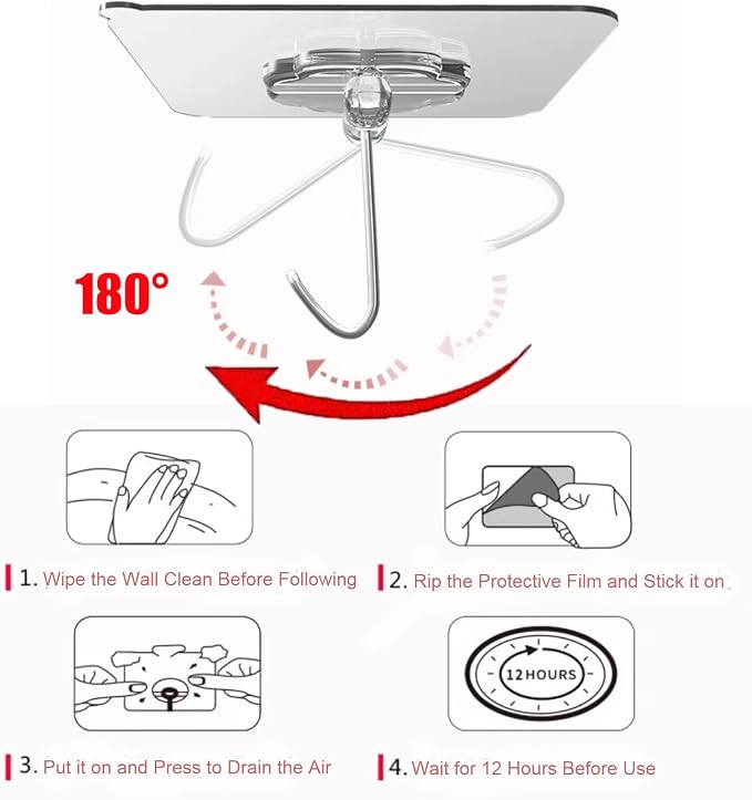 DDMY 36 Pack Heavy Duty Hooks Self Adhesive Large Hooks - Image 6