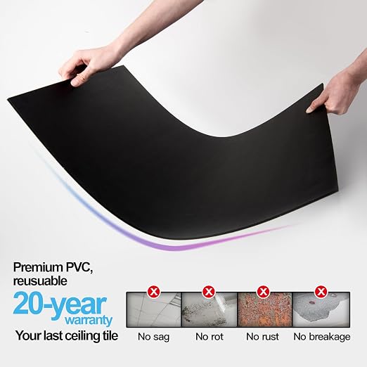 Art3d 12-Pack Smooth Drop Ceiling Tile 2ft x 2ft - Image 5