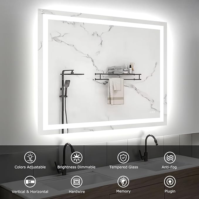 Hivone 48X40 LED Bathroom Mirror - Image 3
