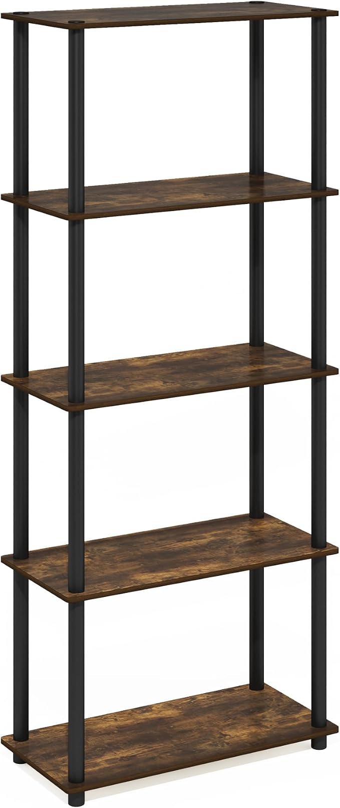 Furinno Turn-N-Tube Storage Shelves, 5-Tier Book Shelf, Corner Shelf, Toolless - Image 5