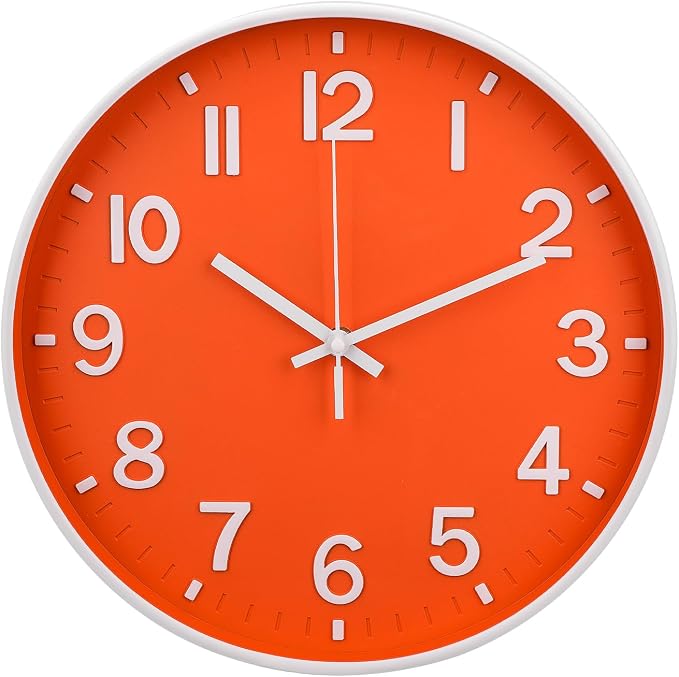 Wall Clock Modern Simple Quartz Decorative Clock Non-Ticking Silent Battery by BAKBRAND