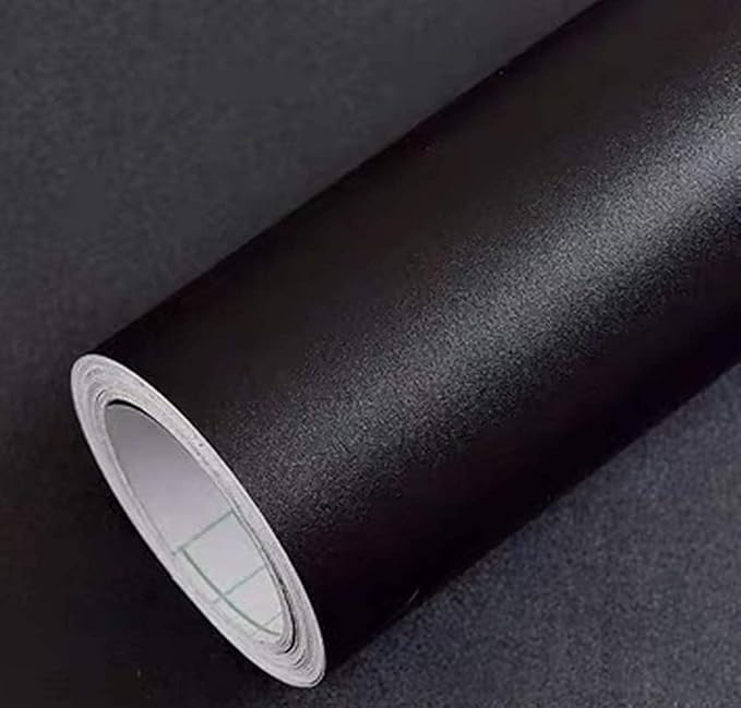 Yancorp 24"x394"/32.8'ft Matte Black Peel and Stick Wallpaper Removable Contact by YancorpHomeDecor