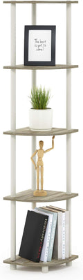 Furinno TURN-N-TUBE Corner Shelf, 5-Tier Corner Bookshelf, Open Storage Shelves by Furinno-FitsYourSpaceFitsYourBudget