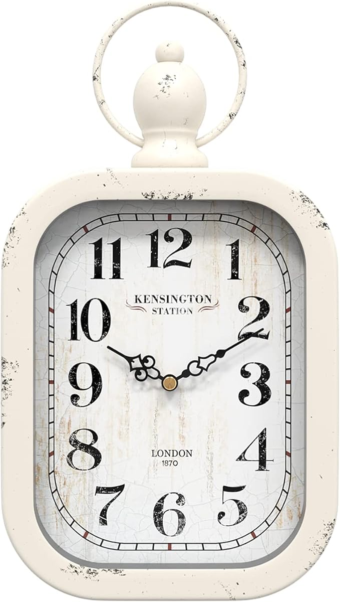 Menterry Small Retro Rectangle Wall Clock, Battery Operated Silent Decor Wall by Menterry