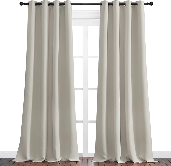 NICETOWN Natural Room Darkening Curtains 108" Long - Image 2
