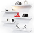 RICHER HOUSE 5 Set White Floating Shelves, Wall Mounted Shelves by RicherHouse