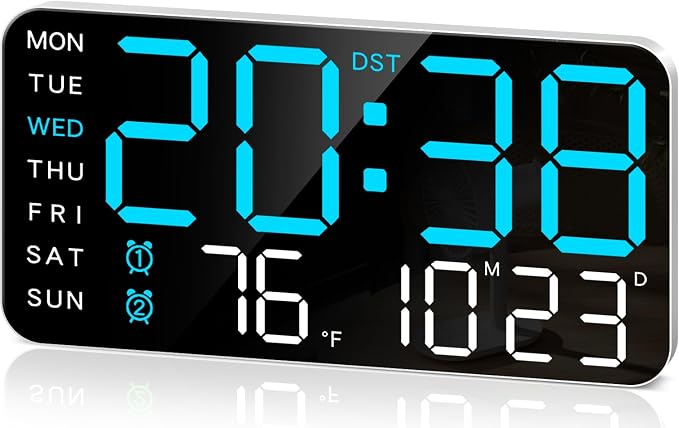 MASHI 8.4''Large Digital Wall Clock, Led Alarm Clock by MASHI
