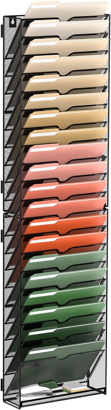 SUPEASY 21 Tier Wall File Organizer, Hanging Wall Mounted Mail Organizer by SUPEASY