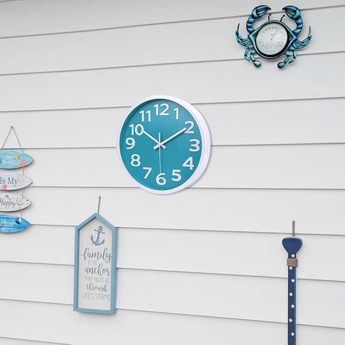 Crosstime Wall Clock Silent Non Ticking Indoor Outdoor Clock Battery Operated - Image 5