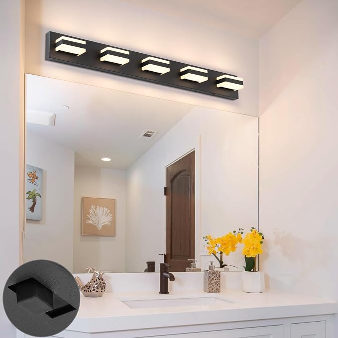 SOLFART 5 Lights Bathroom Light Fixtures Modern Bathroom Lights Over Mirror - Image 3