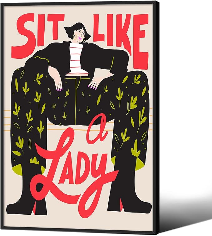 Funky Feminist Wall Art Vintage Trendy Equal Rights Canvas Poster 24x36 inch by Medpol