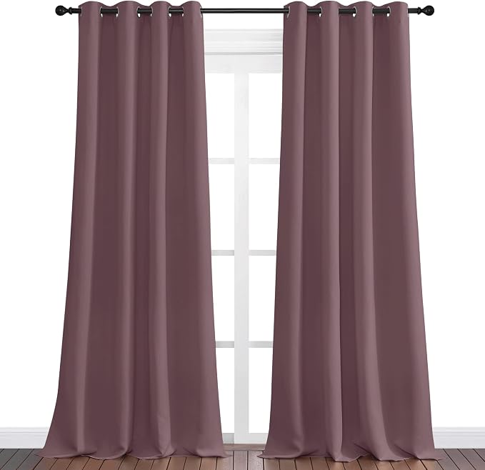NICETOWN Dry Rose Blackout Curtains 102" Long - Image 2