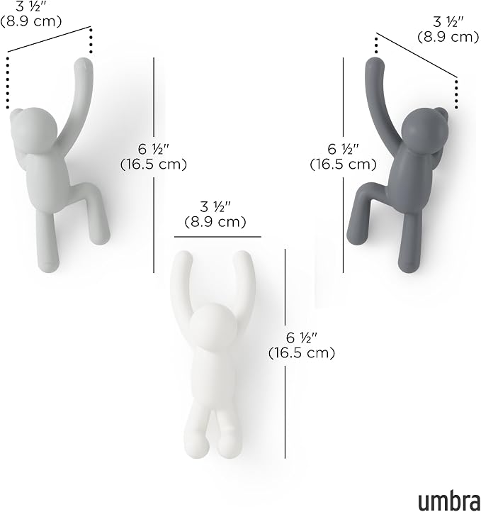 Umbra Buddy Wall Hooks – Decorative Wall Mounted Coat Hooks - Image 3