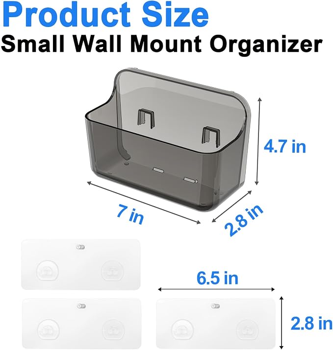 Diesisa 2pc Acrylic Wall Mount Organizer, Adhesive Cabinet Door Organizer - Image 8