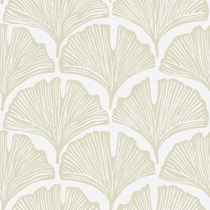 Tempaper x Novogratz Waverly White Feather Palm Removable Peel and Stick by TempaperCo