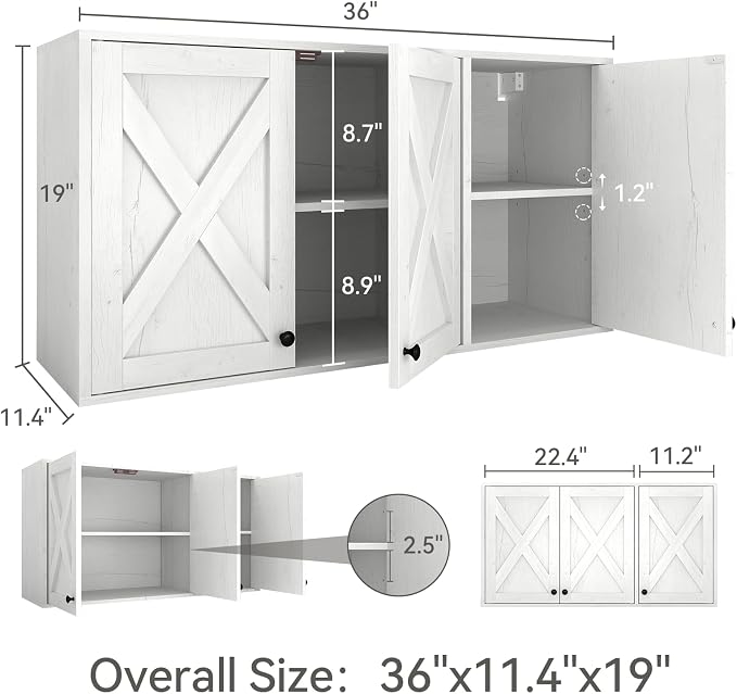 YOURLITE Laundry Cabinet, Medicine Cabinet, Bathroom Kitchen Storage Wall - Image 2