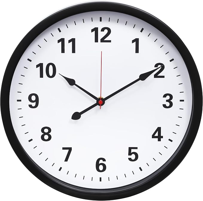 LEIKE Metal Wall Clock 14IN Black, Retro Silent Quartz Battery Operated by LEIKEWALLCLOCK