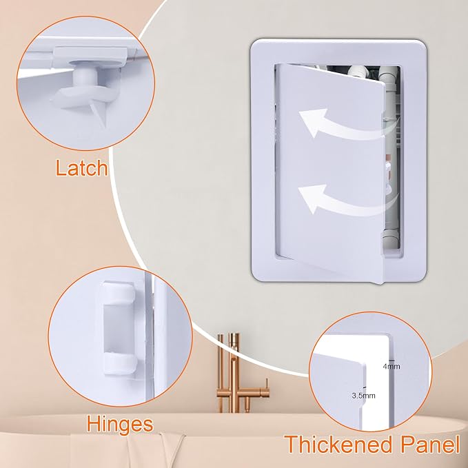 Suteck Plastic Access Panel for Drywall Ceiling 4 x 6 Inch Reinforced Plumbing - Image 5