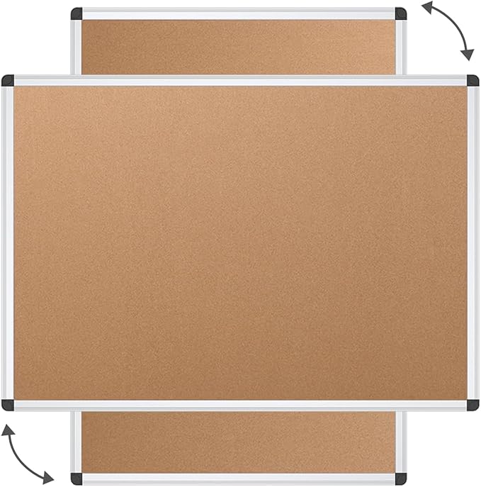 VIZ-PRO Large Cork Bulletin Board, 96 X 48 Inches, Wall-Mounted Corkboard - Image 3