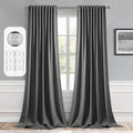 MIULEE Back Tab Grey Blackout Curtains 120 Inch Long 2 Panels Set by MIULEE