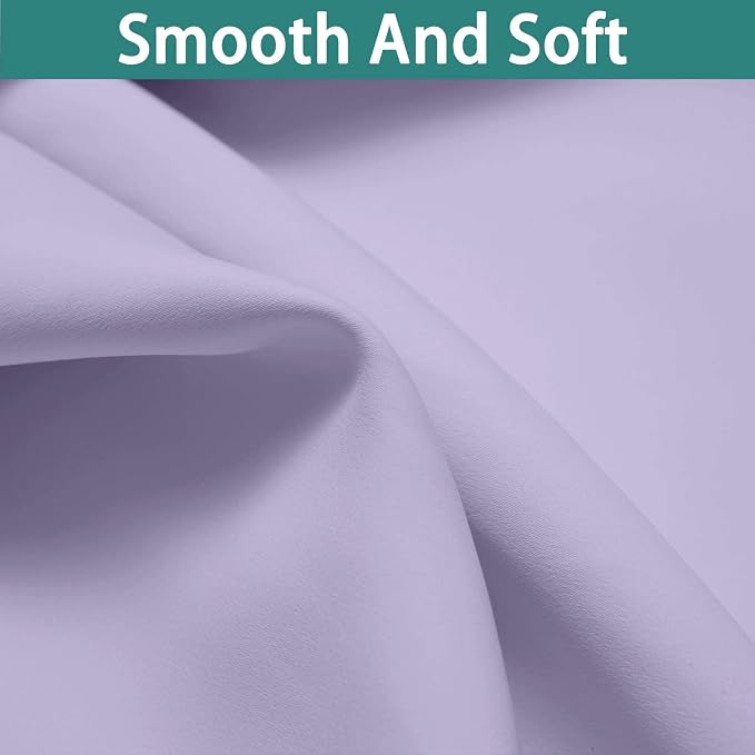 Yakamok Lilac 100% Blackout Lined Curtains, 2 Thick Layers Completely Blackout - Image 7