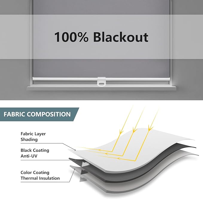 Cordless Roller Shades Blackout Blinds - Image 4