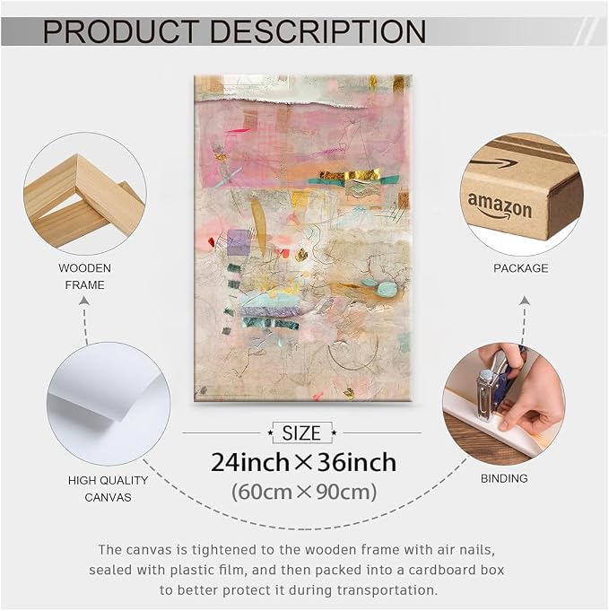 Abstract Modern Watercolor Painting Wall Art Trendy Vibrant Pastel Posters - Image 2