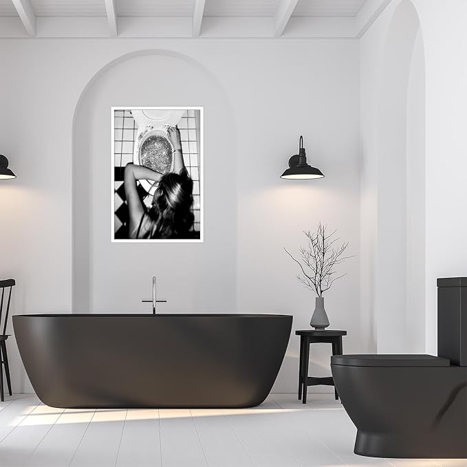 Liyark Funny Bathroom Wall Art Black and White posters Bar Disco Party prints - Image 4
