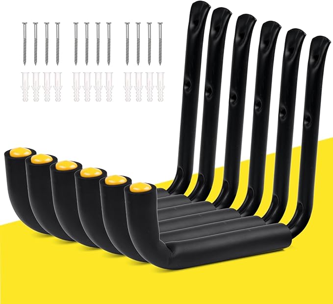 GEEDAR 6 Packs Heavy Duty Garage Storage Ladder Hooks Kayak Storage Utility by Well-Arranged