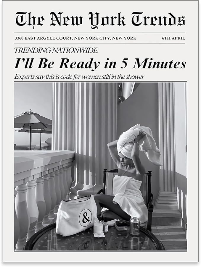 Vintage Newspaper Wall Art Trendy Black and White Aesthetic Posters Funny I'll by FuSatisYilife