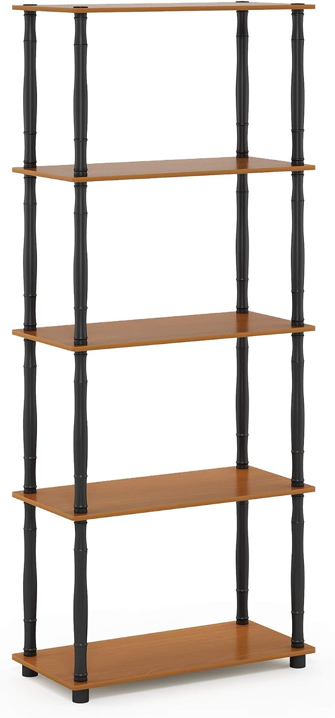 Furinno TURN-S-TUBE Storage Shelves, 5-Tier Book Shelf, Corner Shelf, Toolless - Image 6