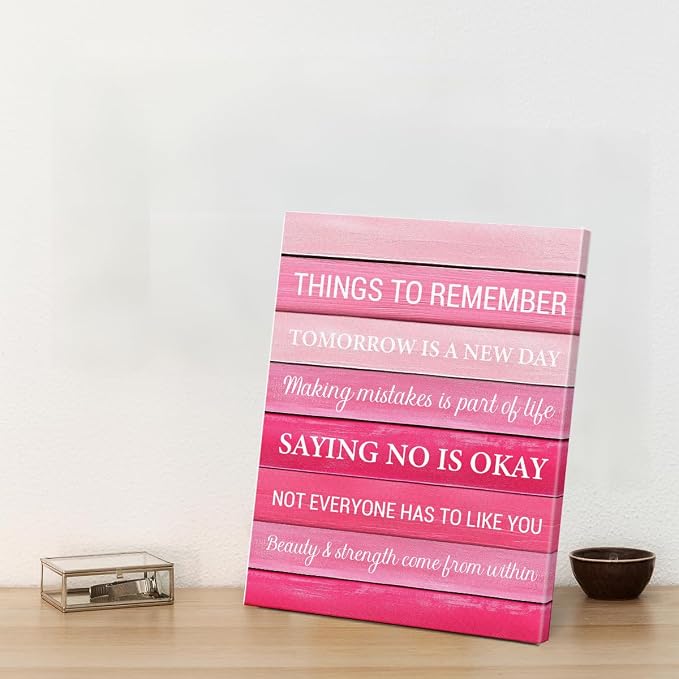Inspirational Pink Wall Art Decor, Preppy Motivational Room Sign - Image 6