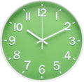 Wall Clock 12 Inch Green Modern Simple Quartz Decorative Clock Non-Ticking by BAKBRAND