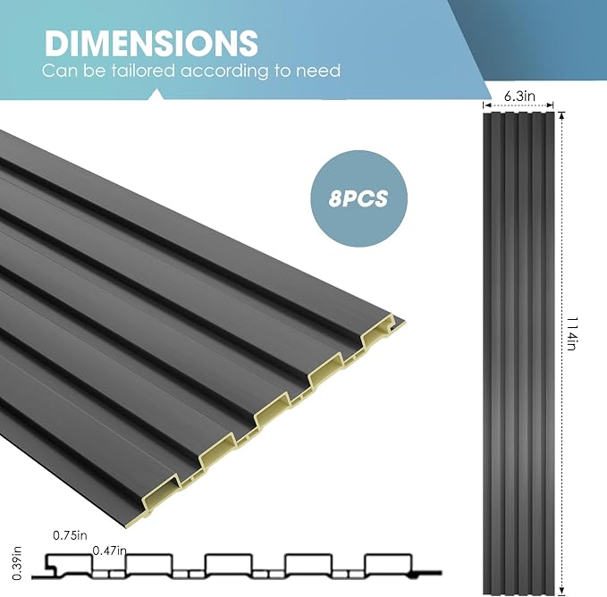 OUZUGIE WPC Acoustic Slat Wall Paneling, Living Room, TV Background, Study Room - Image 3