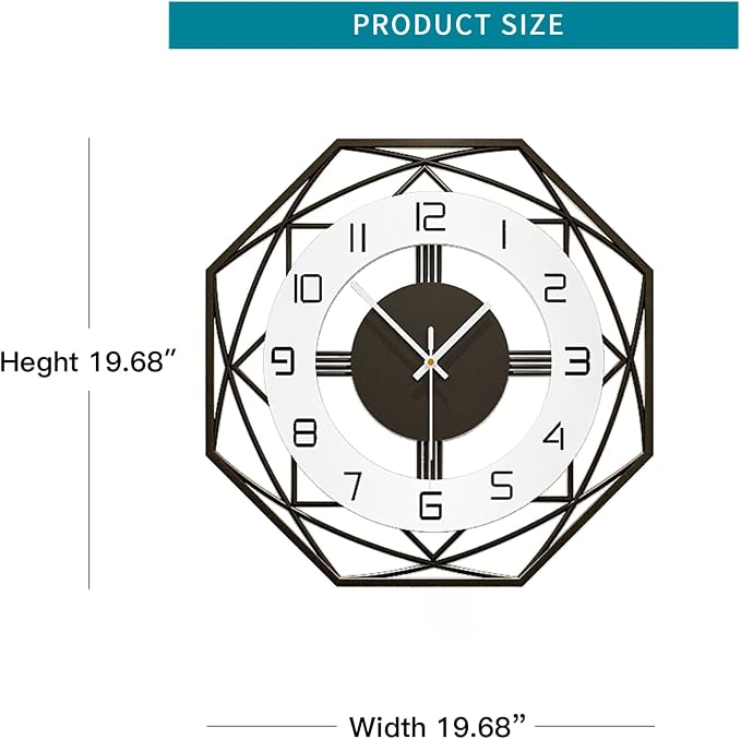 Large Wall Clocks for Living Room Decor Modern Wall Clock Battery Operated - Image 5
