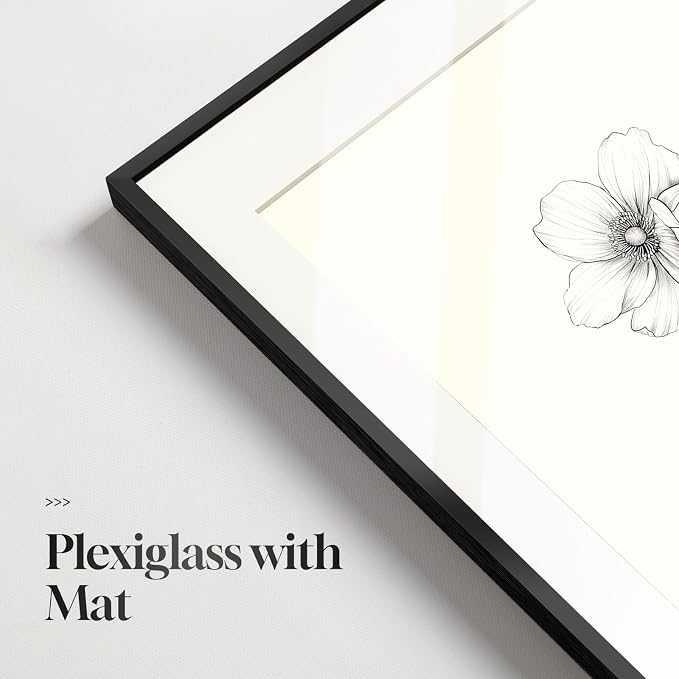 Framed Black and White Botanical Wall Art, Farmhouse Rustic Flower Artwork - Image 6