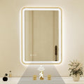 24x32 Inch Gold Framed LED Bathroom Mirror by Unknown