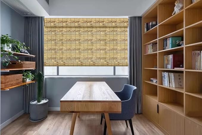 Letau No Drill No Tools Cordless Wood Window Shades Blinds, Bamboo Light - Image 4