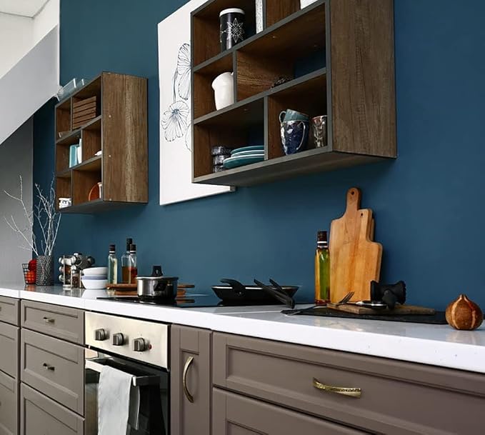 Safiyya 393"x17.7" Dark Blue Peel and Stick Wallpaper Blue Contact Paper Solid - Image 8