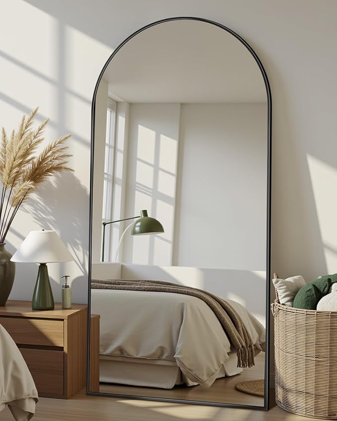 69"x28" Full Length Mirror, Arched Full Body Mirror, Standing Hanging or - Image 3