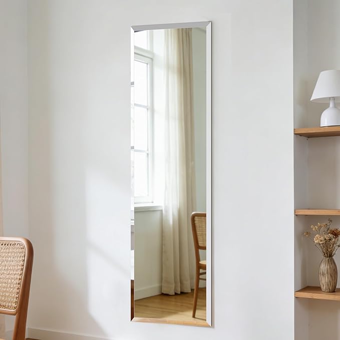 Frameless Mirror Full Length 51"x16" | Wall Mount Mirror Full Length Beveled by Erpele