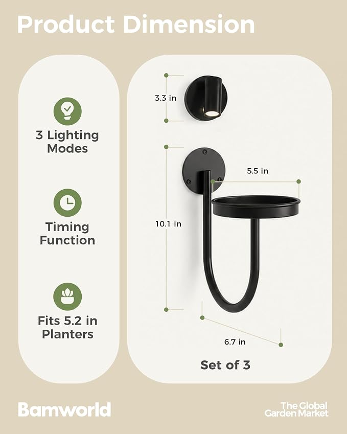 Bamworld Wall Decor Plant Stand - Image 5