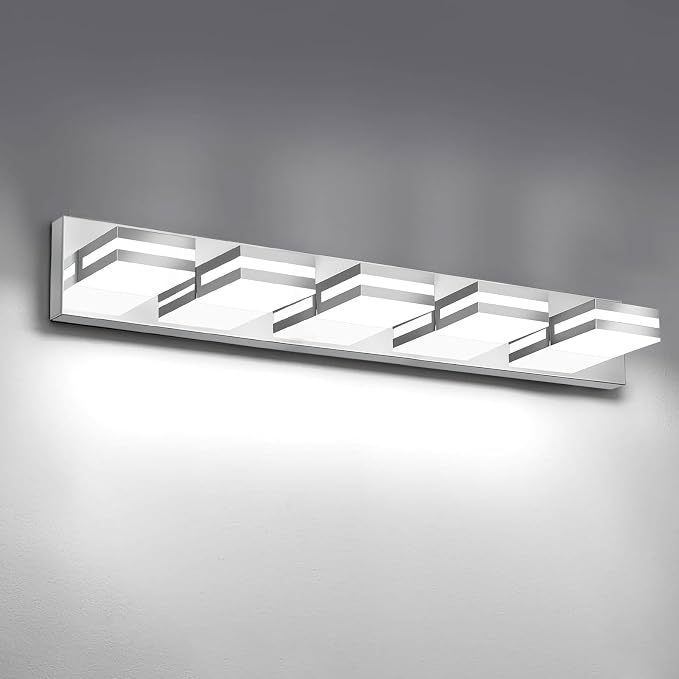 IZORRO LED Modern Bathroom Lights Fixtures, Chrome Acrylic Wall Lighting by IZORRO